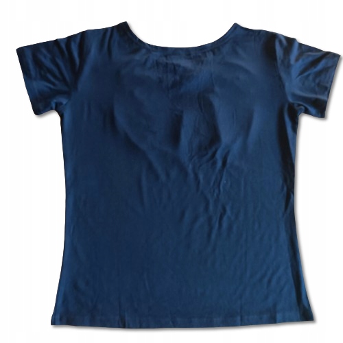 Bluzka damska T-shirt HAFTOWANA Kwiaty FOLK Góralska do stroju Granatowa L