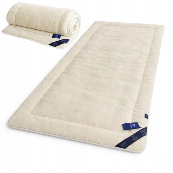 Materac wełniany 90x200 naturalny oddychający antyalergiczny biały Woolmark