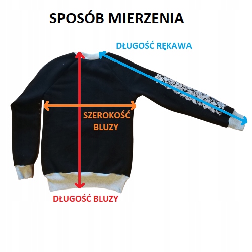Bluza Damska Sportowa z HAFTEM Bluza Regionalna Sweter FOLKOWY Czarna XXL