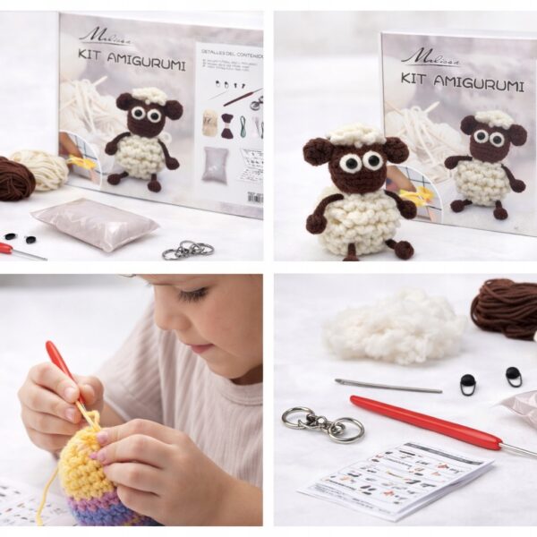 Zestaw do szydełkowania DIY AMIGURUMI maskotka BARANEK SZON + akcesoria
