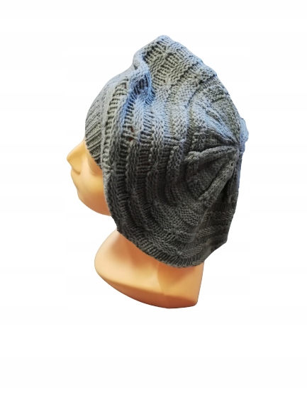 BERET francuski szydełkowany SZARY