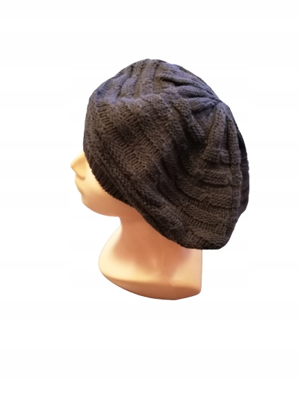 BERET francuski szydełkowany BRĄZ