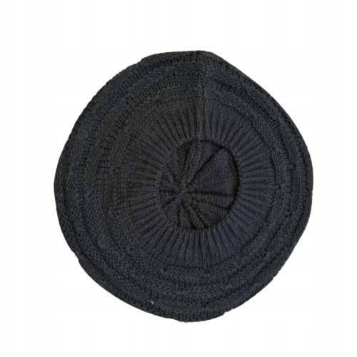 BERET francuski szydełkowany CZARNY