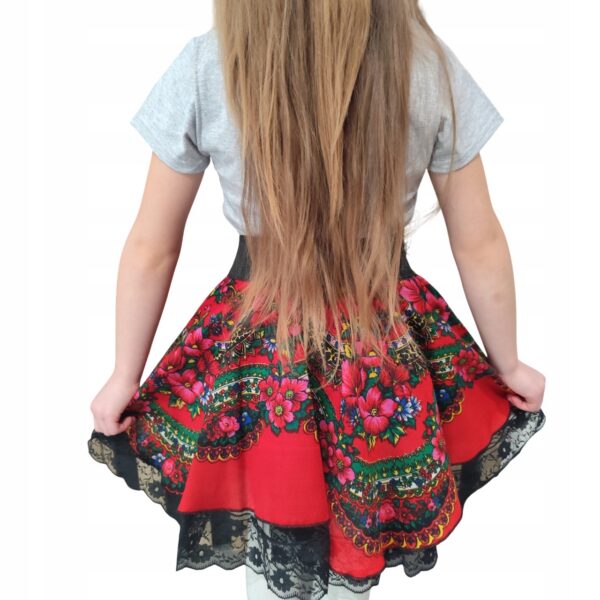 T-shirt Bluzka Dziewczęca GÓRALSKA Ludowa Regionalna Kwiaty 140-146 Szara