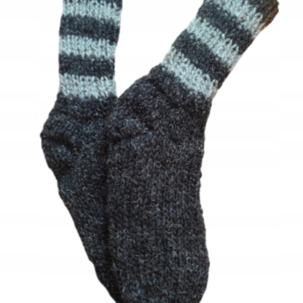 Skarpety Wełniane Plecione 100% Górska Owcza Wełna UNISEX 39/42 Szare
