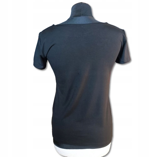 Bluzka damska T-shirt HAFTOWANA Kwiaty FOLK Góralska do stroju Czarna L