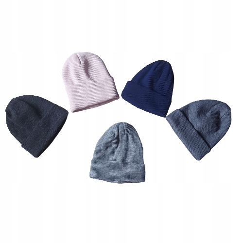 Czapka zimowa PRĄŻKOWANA beanie Ciemny Szary