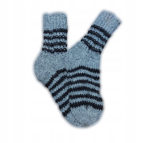 Wełniane Skarpety Plecione 100% Górska Owcza Wełna UNISEX 39/42 Szare