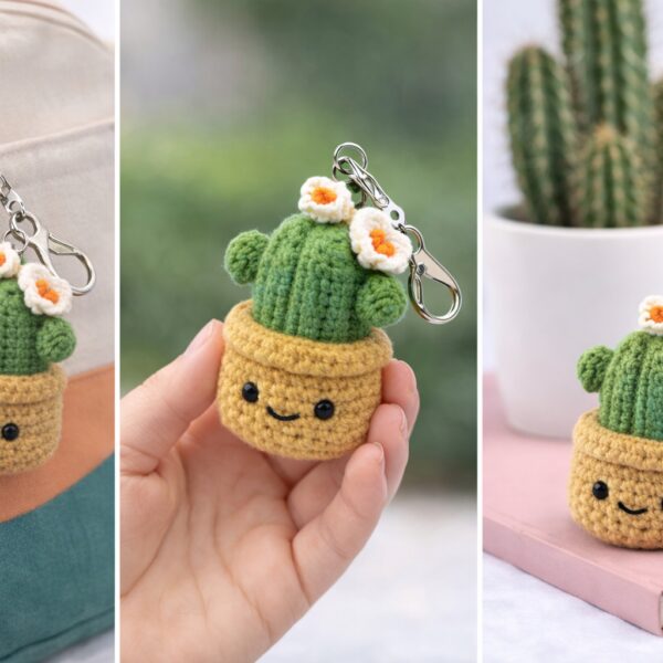 Zestaw do szydełkowania dla dzieci DIY AMIGURUMI maskotka KAKTUS+ akcesoria