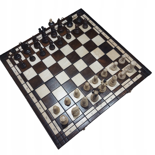 Drewniane Szachy Królewskie 44x44 Gra Planszowa