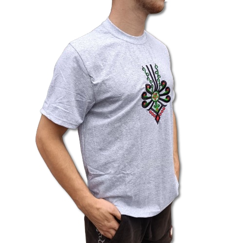 Koszulka Męska Regionalna Góralska FOLKOWA T-Shirt z Parzenicą Szara 164