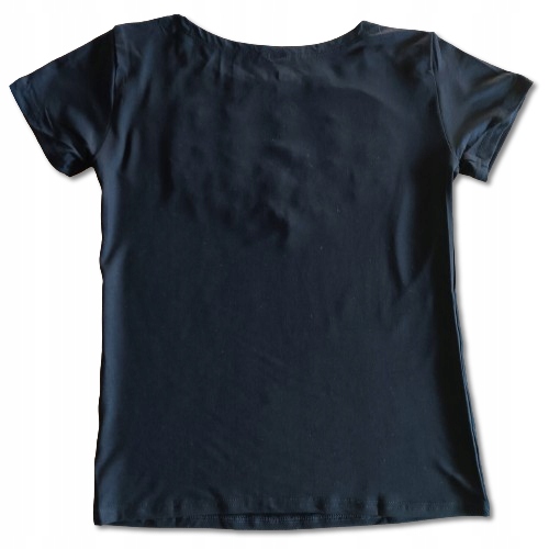 Bluzka damska T-shirt HAFTOWANA Kwiaty FOLK Góralska do stroju Czarna L