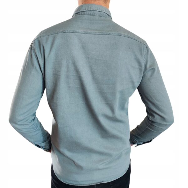 Męska koszula casual Slim Fit haft snapy elegancka Folkowa Zielona 5XL