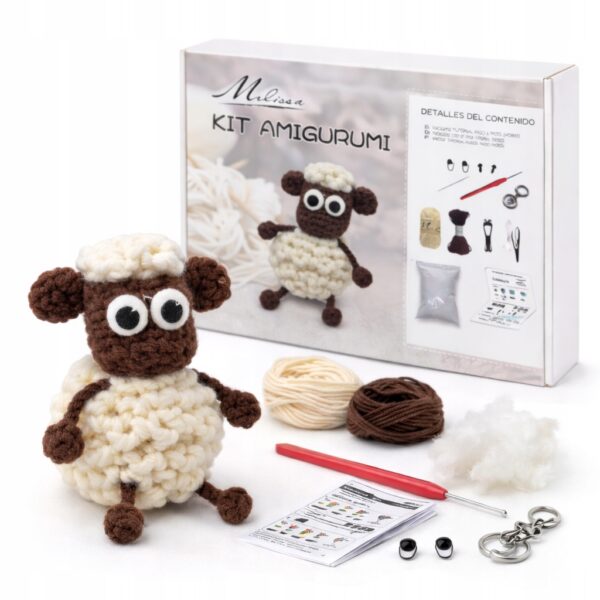 Zestaw do szydełkowania DIY AMIGURUMI maskotka BARANEK SZON + akcesoria