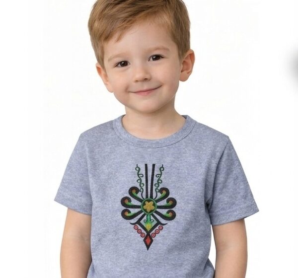Koszulka Bawełniana chłopięca góralska z parzenicą T-shirt 152-158 Szara