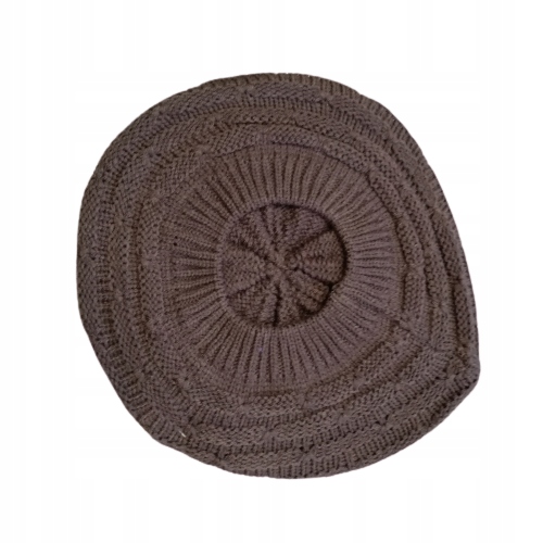 BERET francuski szydełkowany BRĄZ