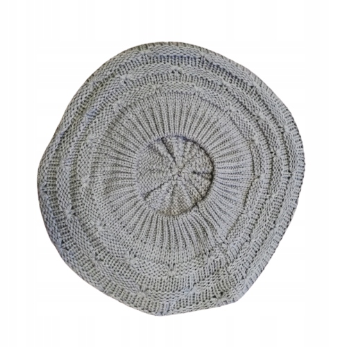 BERET francuski szydełkowany SZARY