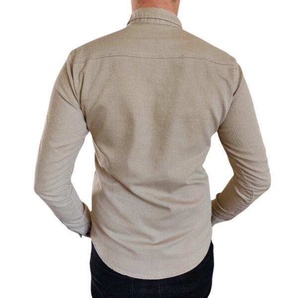 Elegancka Męska Koszula z haftem Folkowa Slim Fit snapy casual Beżowa 6XL