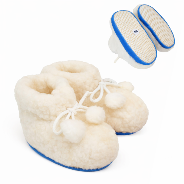 Bambosze Dziecinne Biało-Niebieskie